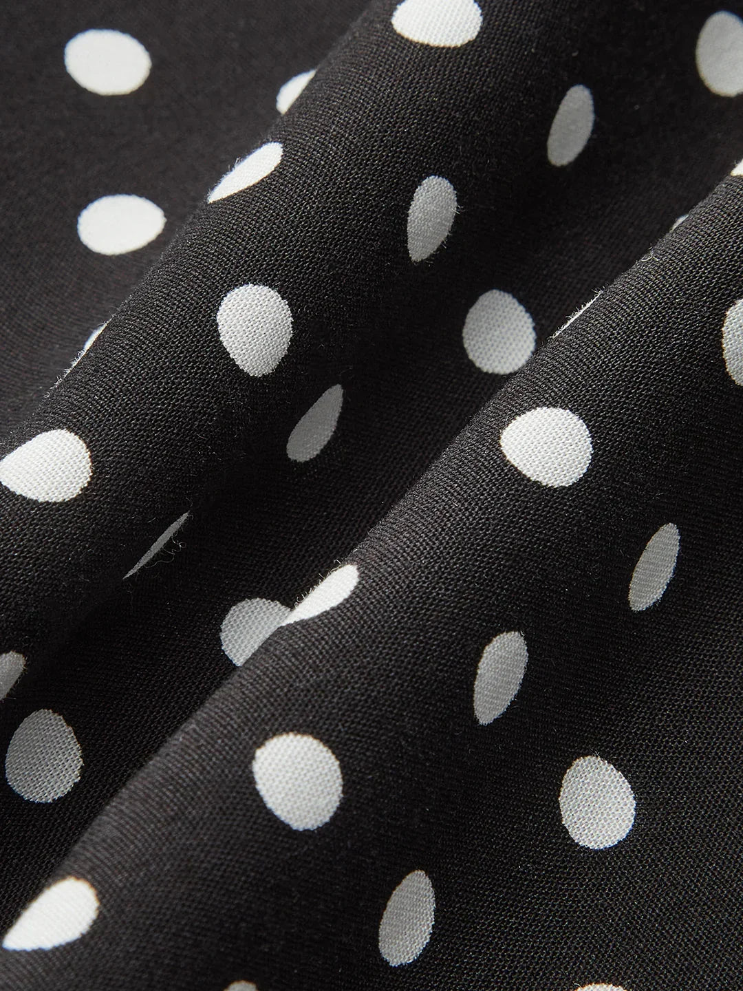 Polka Dot Lace-Trim Dress - LA FEMME WANDERER