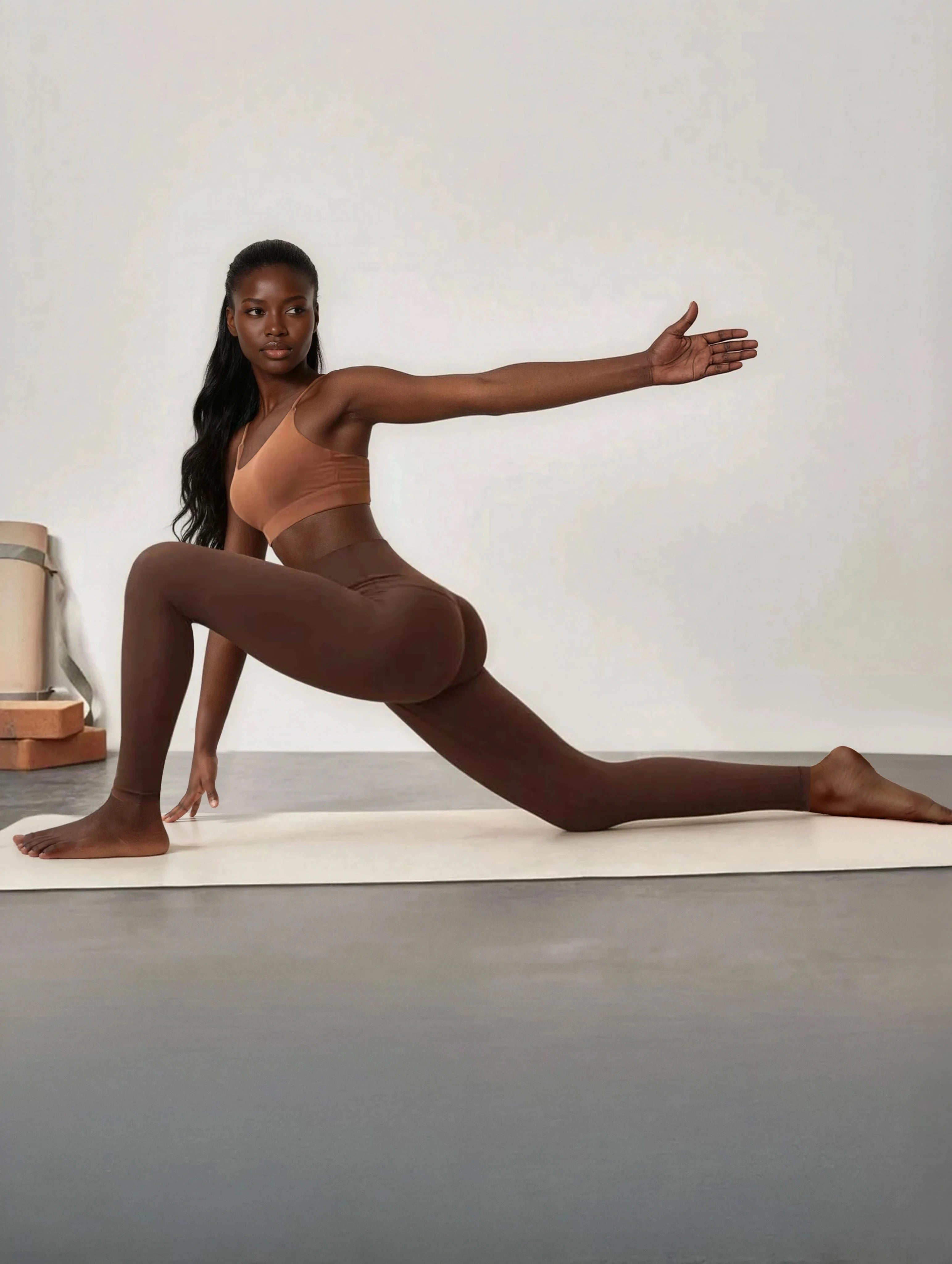 Legginsy z bardzo wysokim stanem, rozciągliwe w 4 kierunkach, nie prześwitujące, z miękkiego jak masło włókna Tactel Pocket