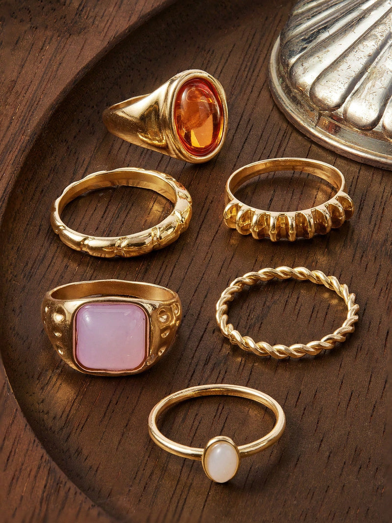 Auric Minimalist Geometric Rings