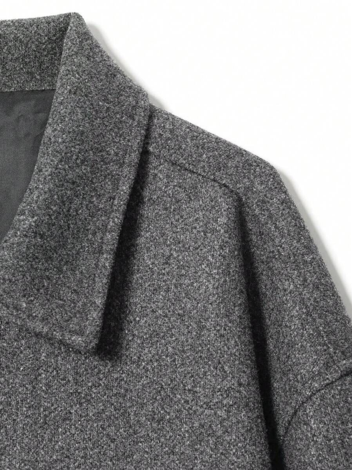 Jesienna minimalistyczna kurtka z mieszanki wełny z zamkiem błyskawicznym i klapami