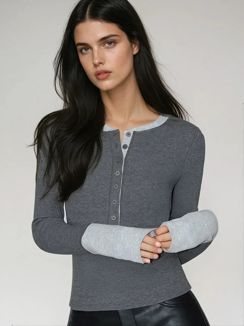 Modern Classic Contrast Cuff Henley