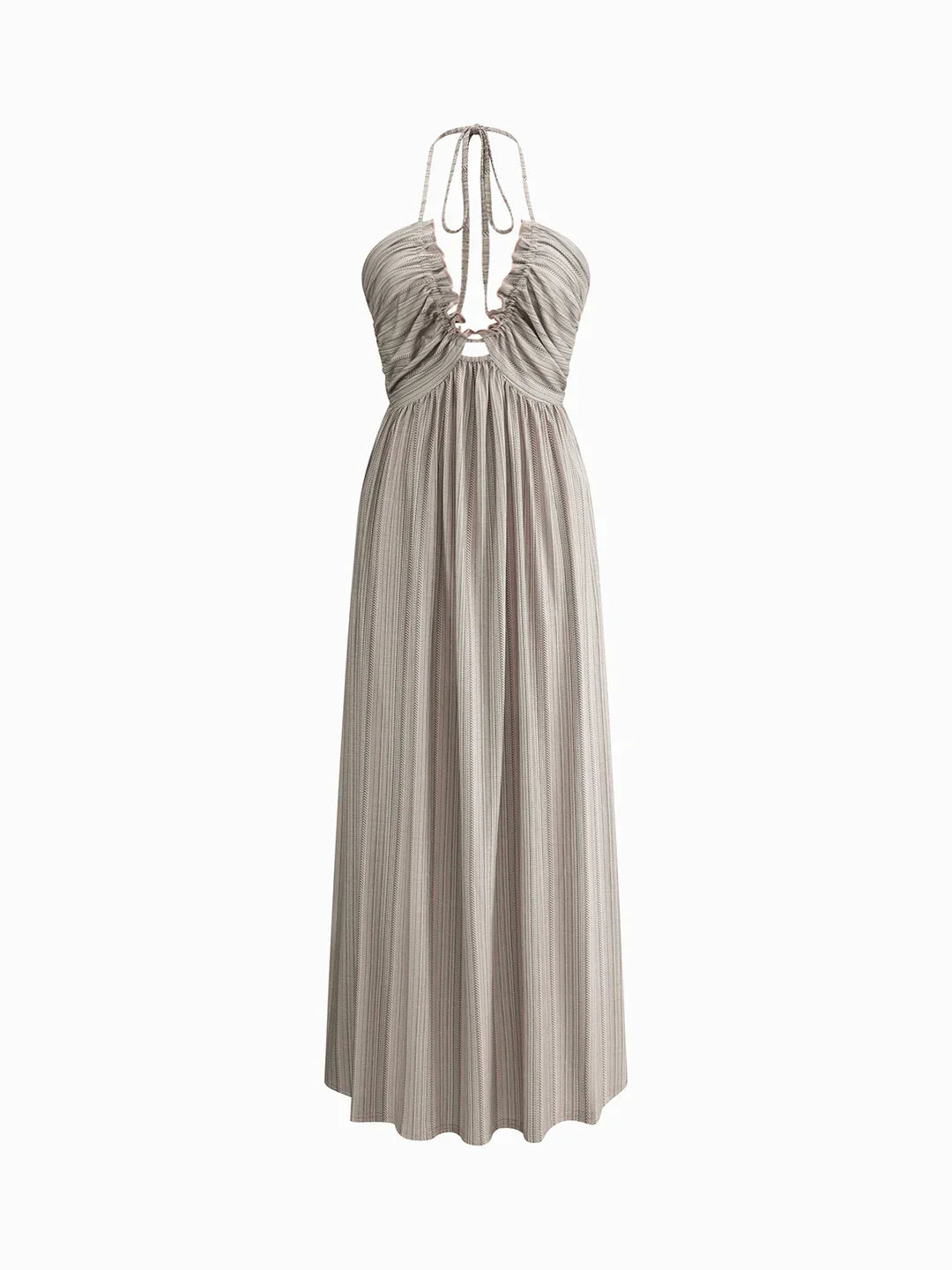 Backless U-Neck Halter Strap Long Dress - LA FEMME WANDERER