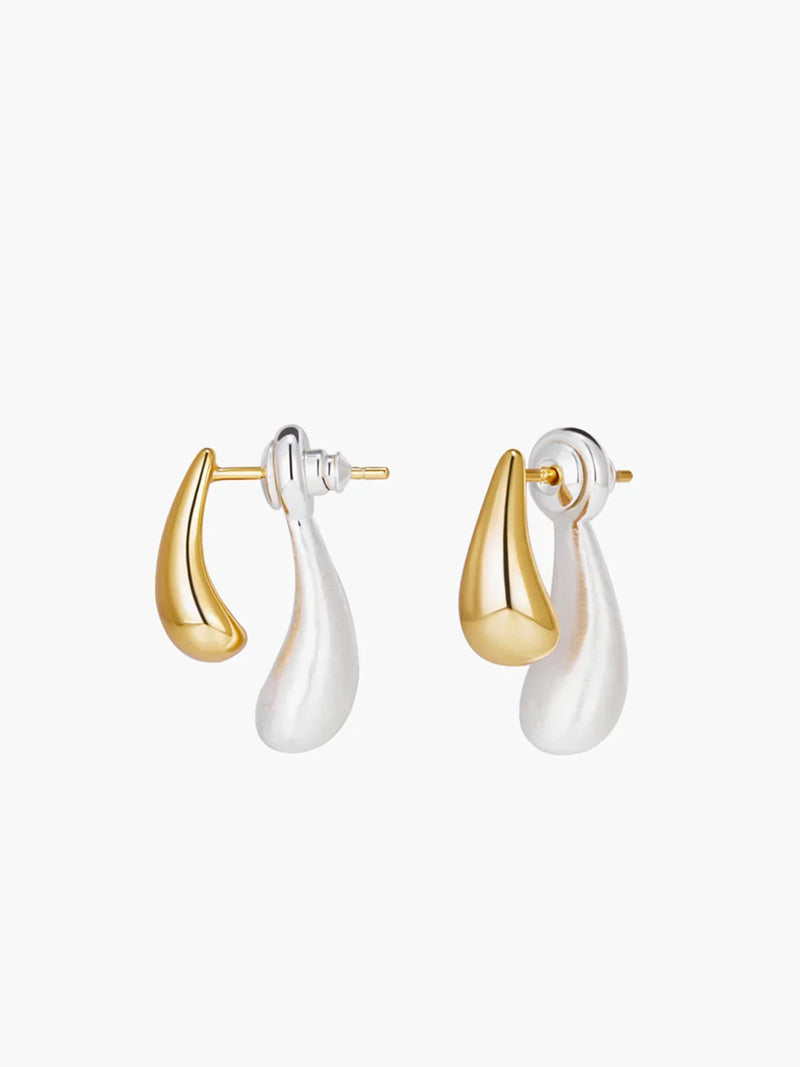 Always Elegant Two-Tone Water Drop Earrings
