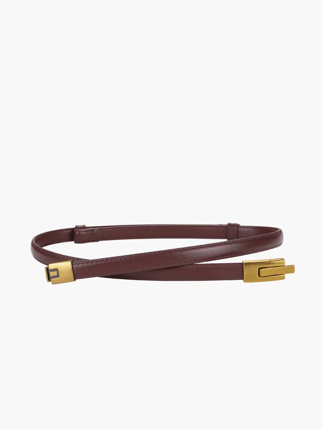 Leather Vintage Magnet Closure Slim Belt - LA FEMME WANDERER