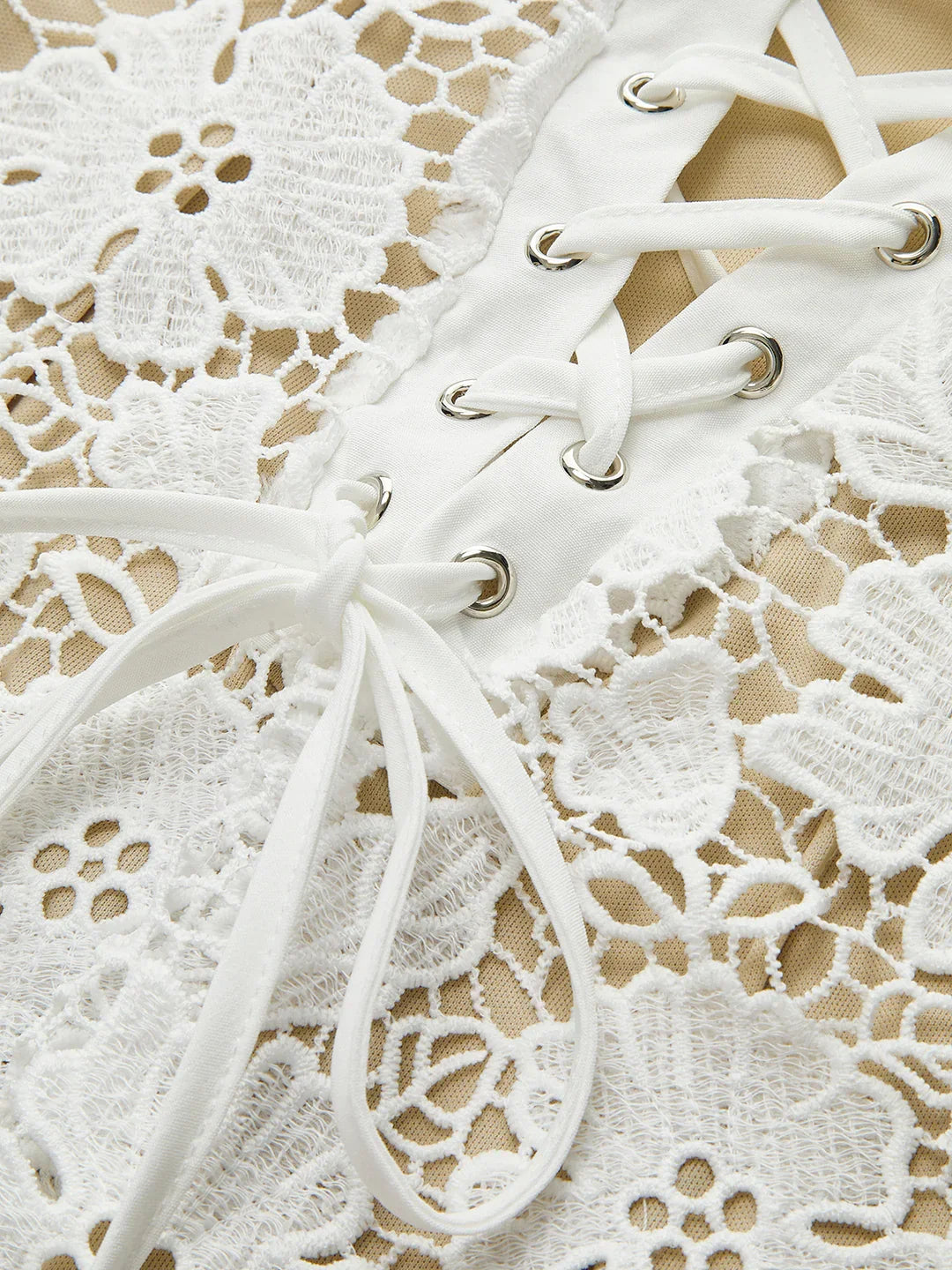 Semi-Sheer Double Layer Lace Cami Dress - LA FEMME WANDERER