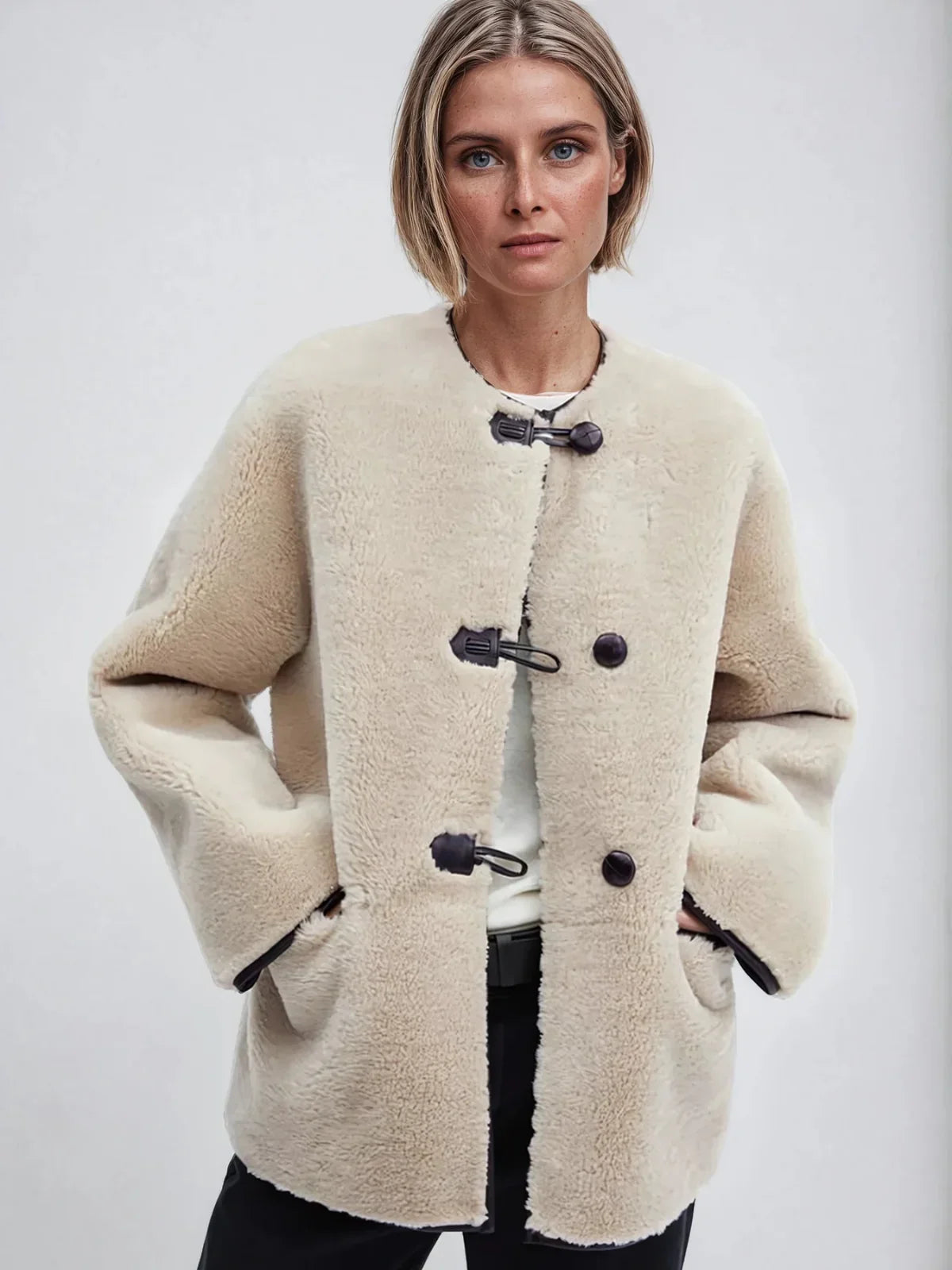 Warm Coat Single-breasted A-Line Coat - LA FEMME WANDERER