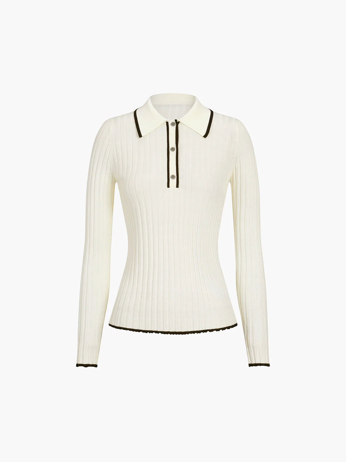 Oldmoney Aesthetics Polo Knit Top - LA FEMME WANDERER