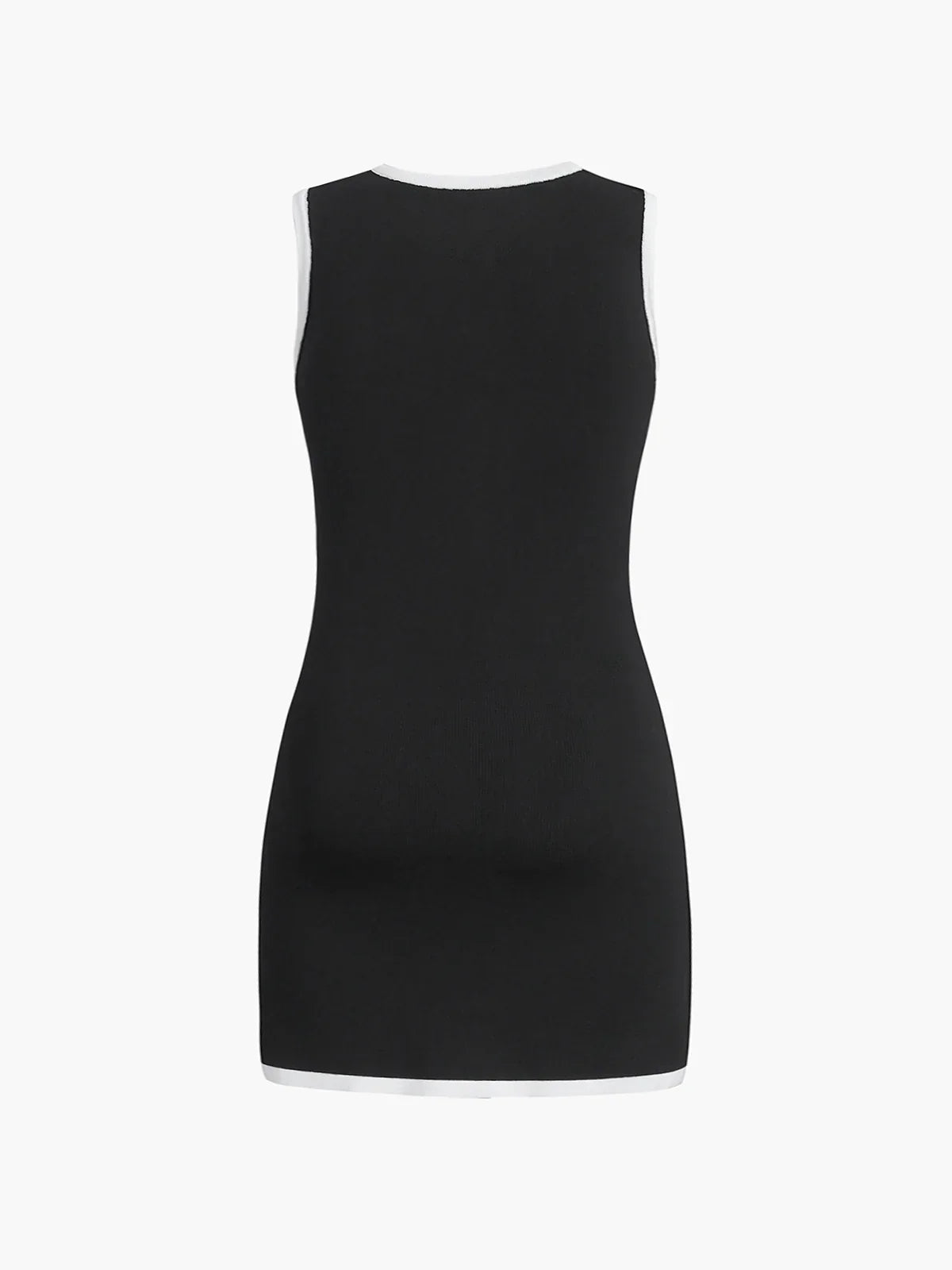 Multi Pocket Button Sleeveless Short Sweater Dress - LA FEMME WANDERER