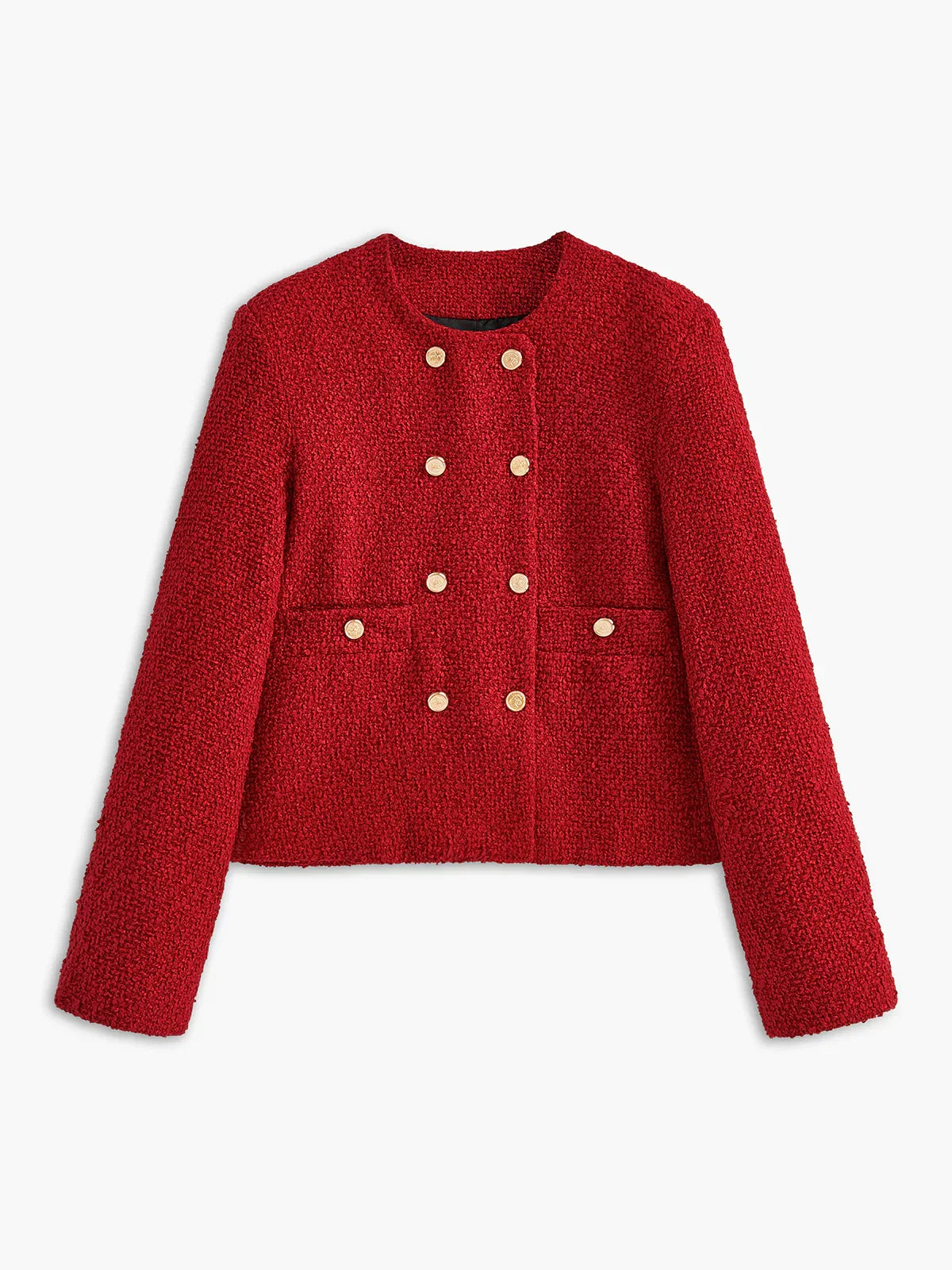 Elegant Button Tweed Jacket - LA FEMME WANDERER