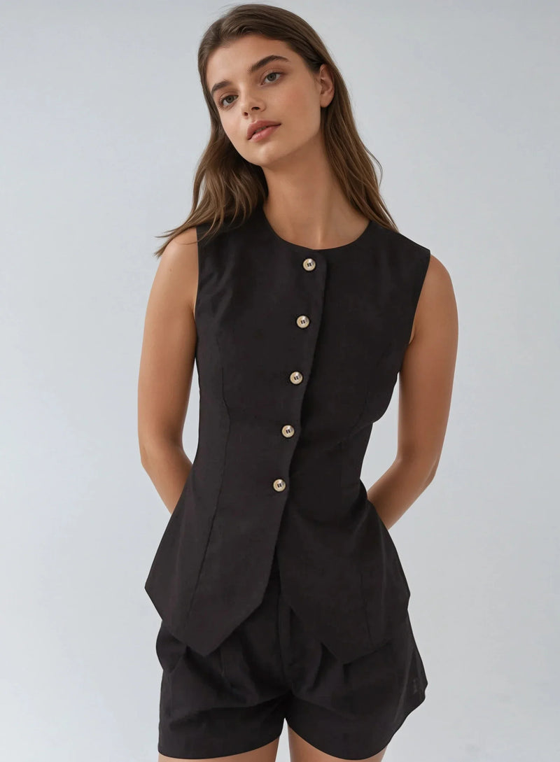 Always In Love Linen Sleeveless Vest