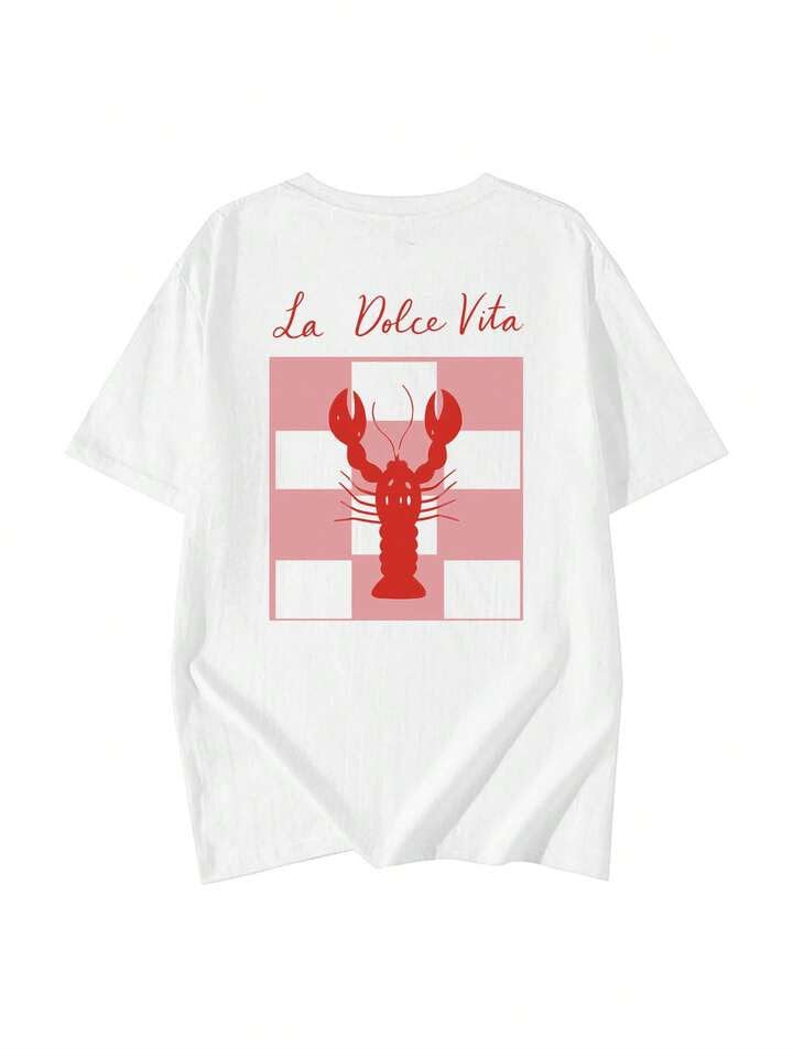 Oversized Lemon & La Dolce Vita Graphic Cotton T-Shirt – Vintage Summer Casual Tee