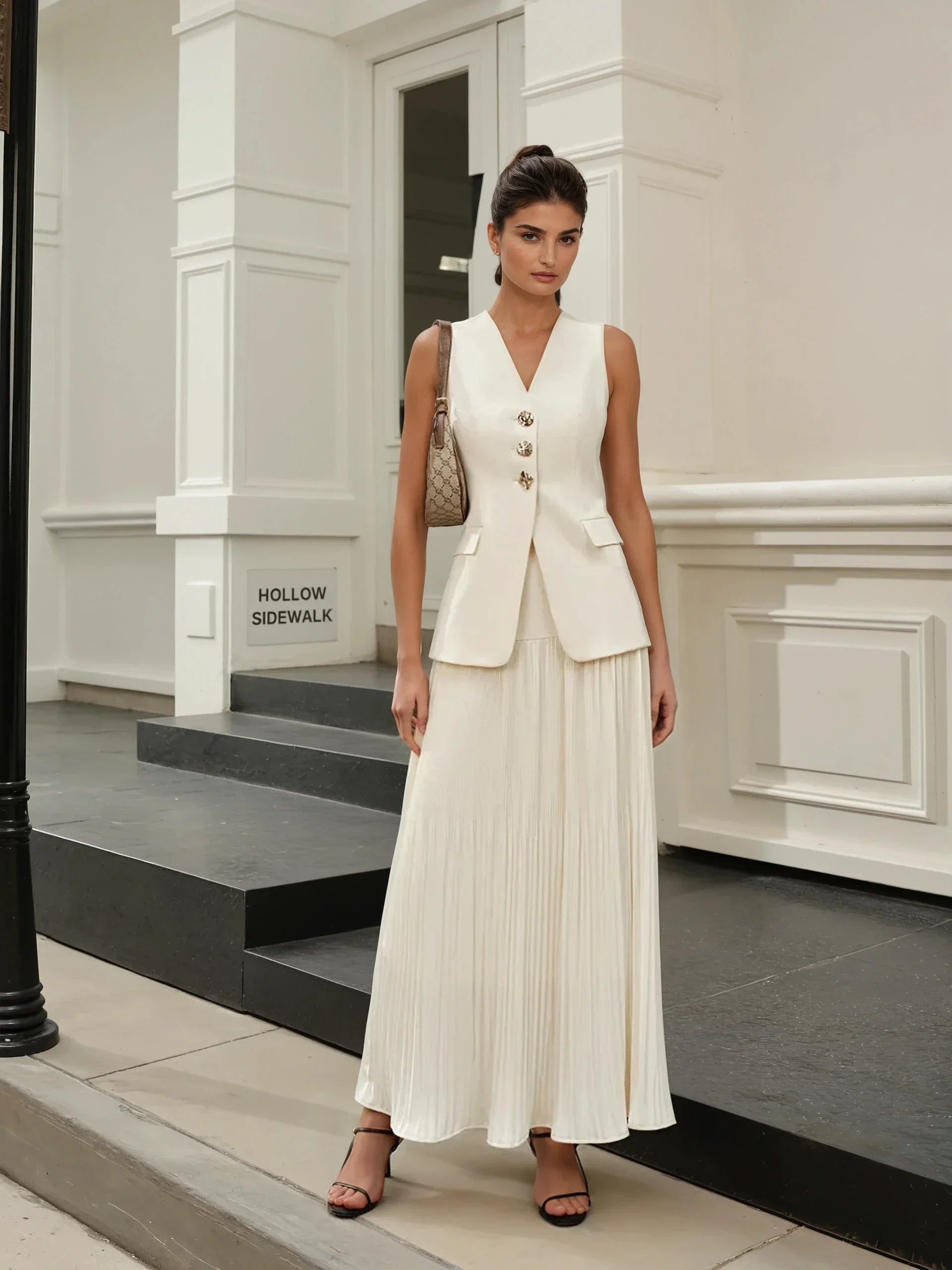 Elegant Style Mid-Waist Pleated Skirt - LA FEMME WANDERER