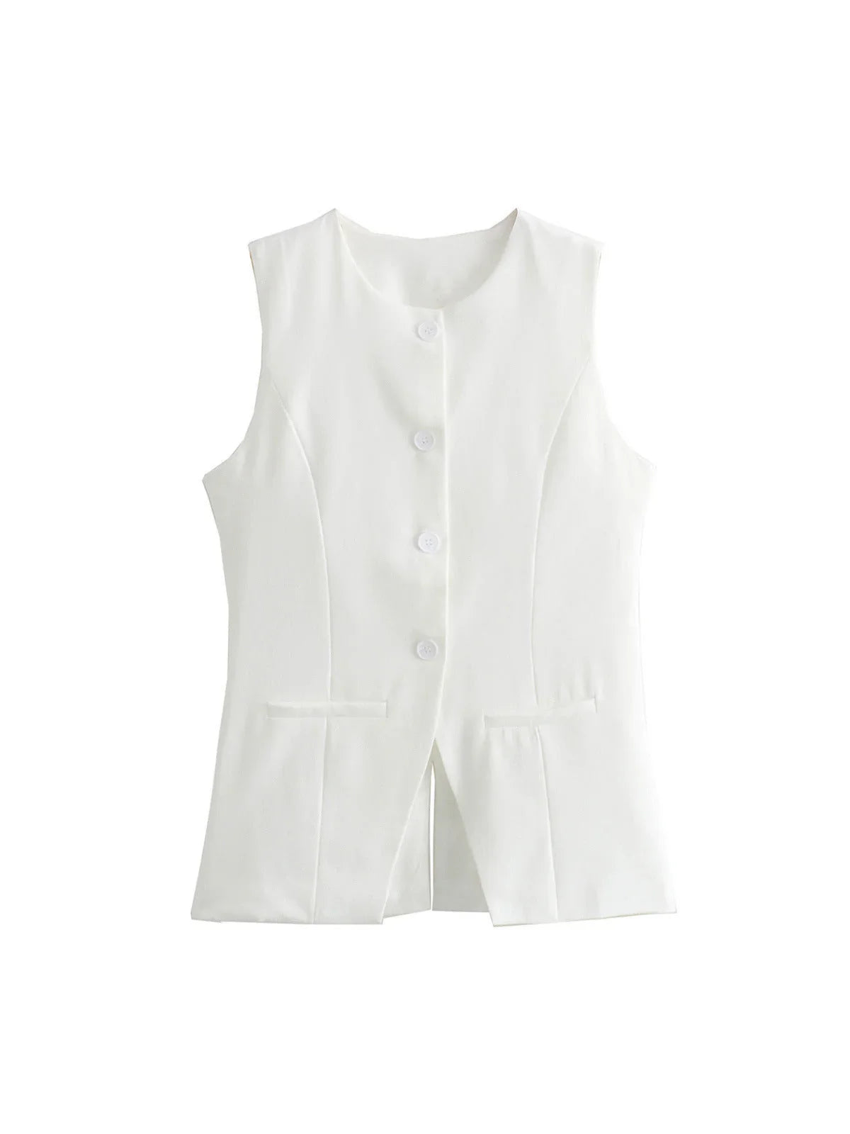 White Cotton Vest - LA FEMME WANDERER