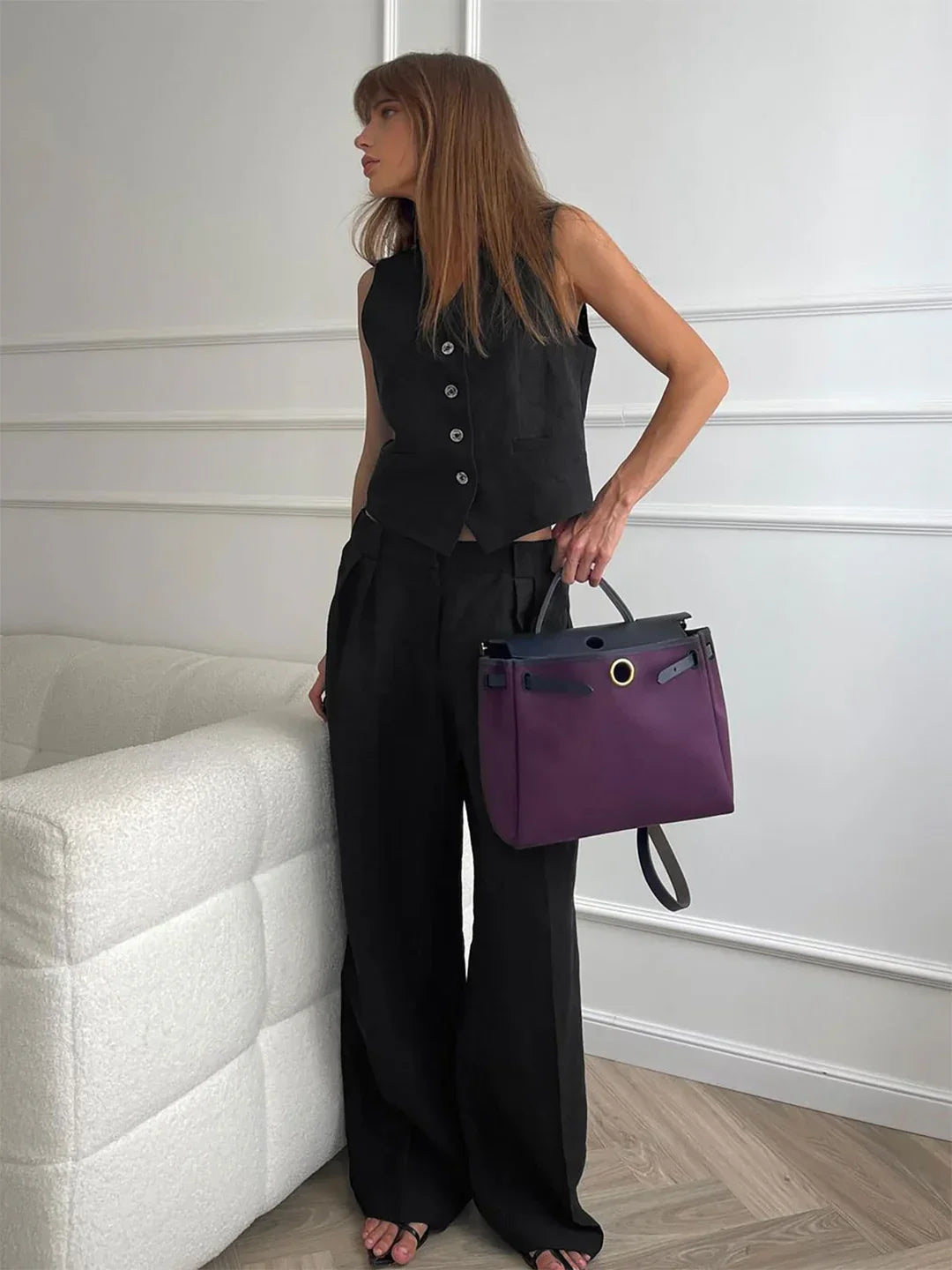Always Chic Cotton & Linen Pants Matching Set - LA FEMME WANDERER