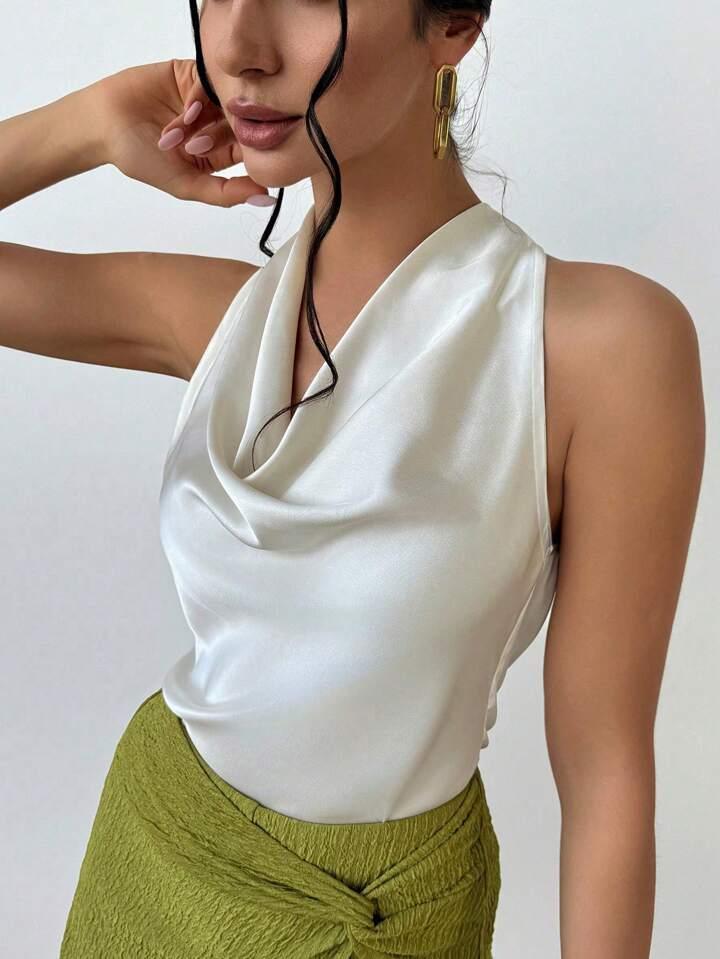 Always Elegant Halter Neck Backless Top - LA FEMME WANDERER