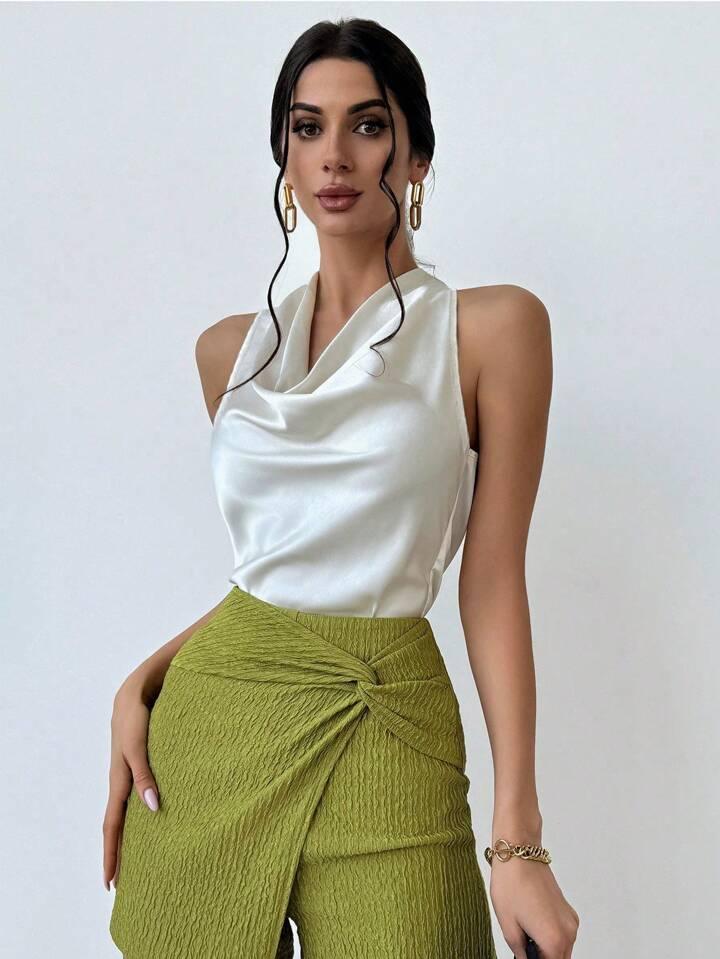 Always Elegant Halter Neck Backless Top - LA FEMME WANDERER