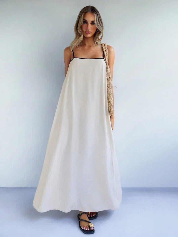 Elegant Style Casual Loose Contrast Color Strap Dress - LA FEMME WANDERER
