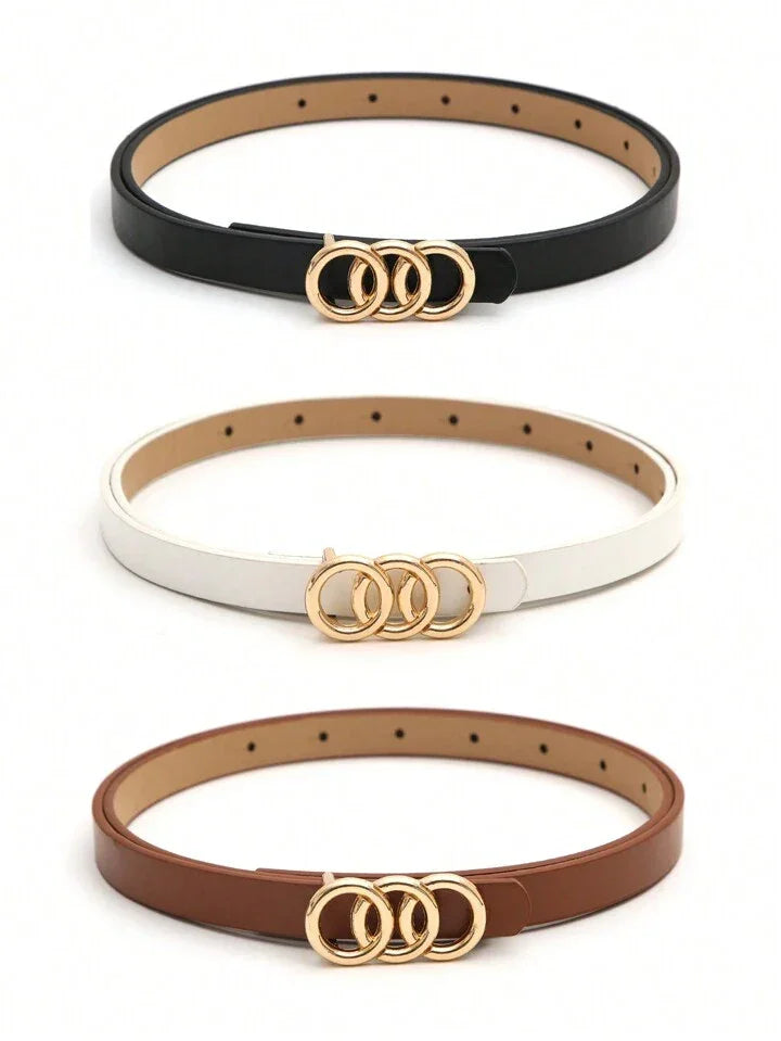 Triple Ring Minimalist Waist Belt - LA FEMME WANDERER