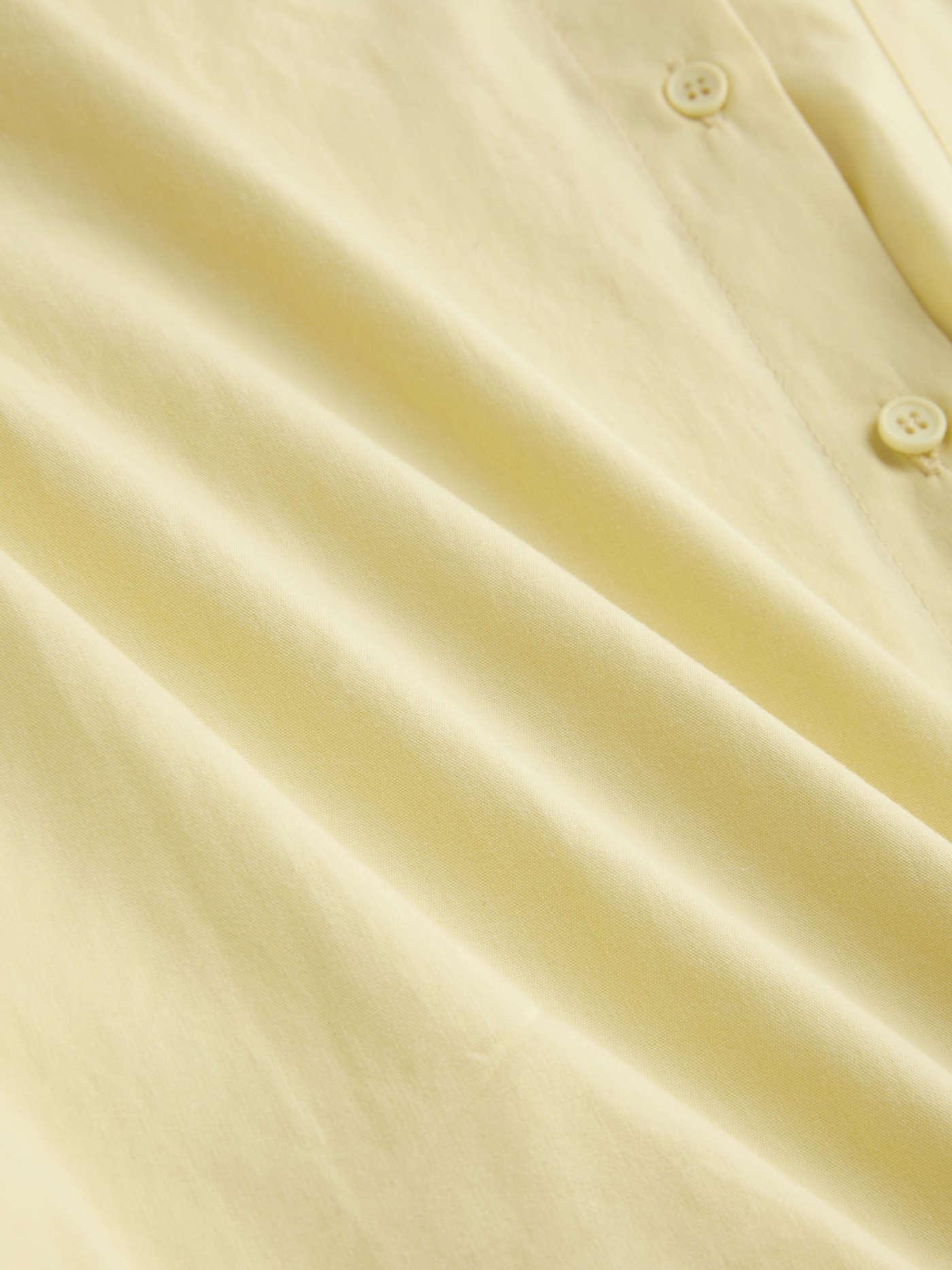 Cotton Collar Solid Long Sleeve Shirt - LA FEMME WANDERER