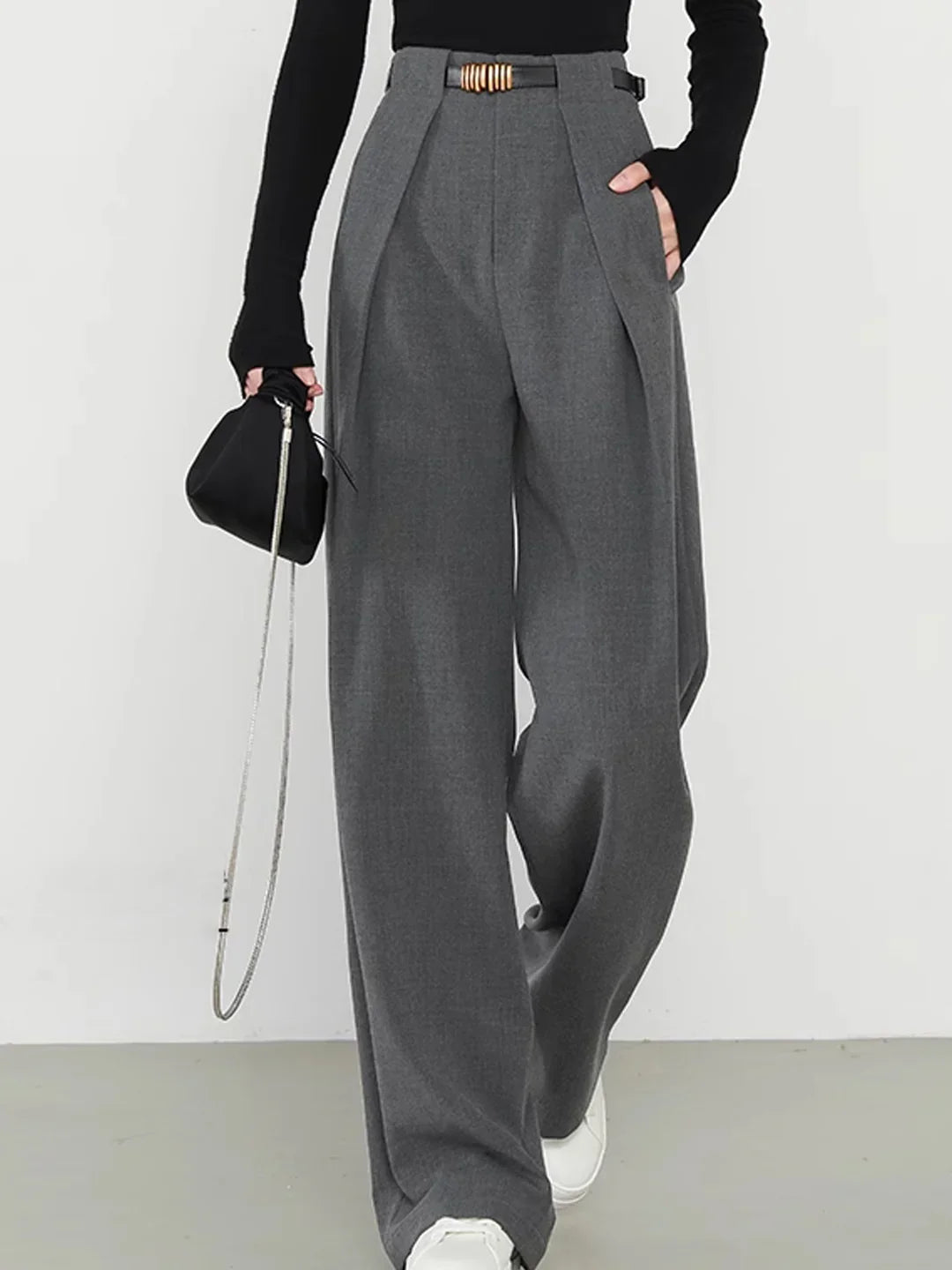 Women's Polyester Idle Style High-grade Suit Pants - LA FEMME WANDERER