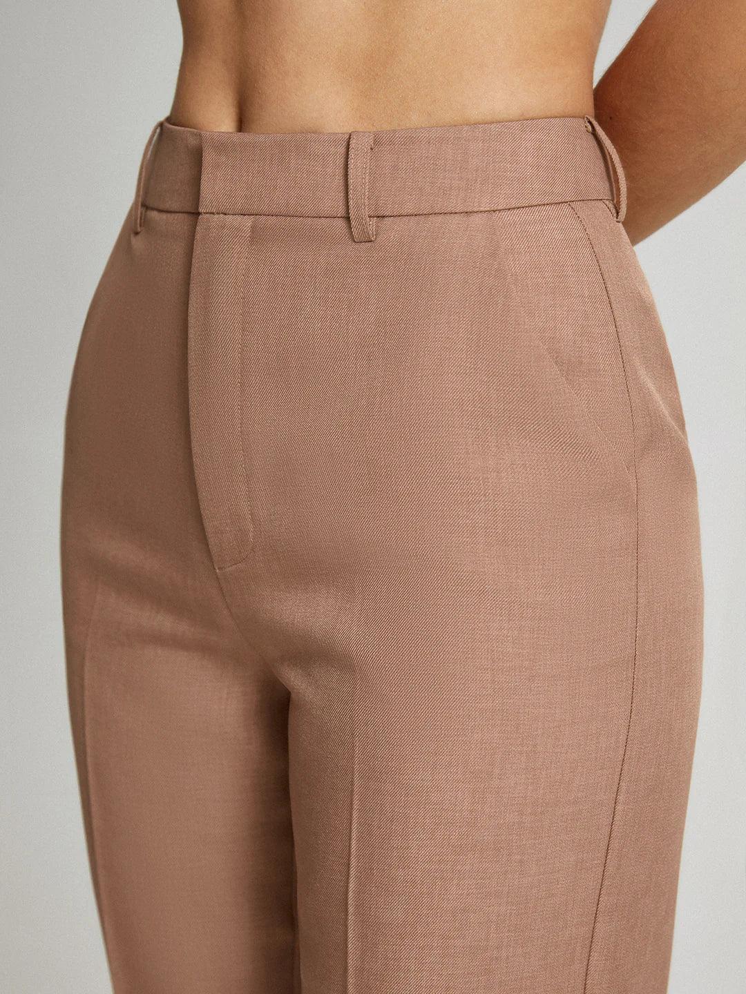 Solid Color Casual Straight-leg Ankle-length Suit Pants - LA FEMME WANDERER