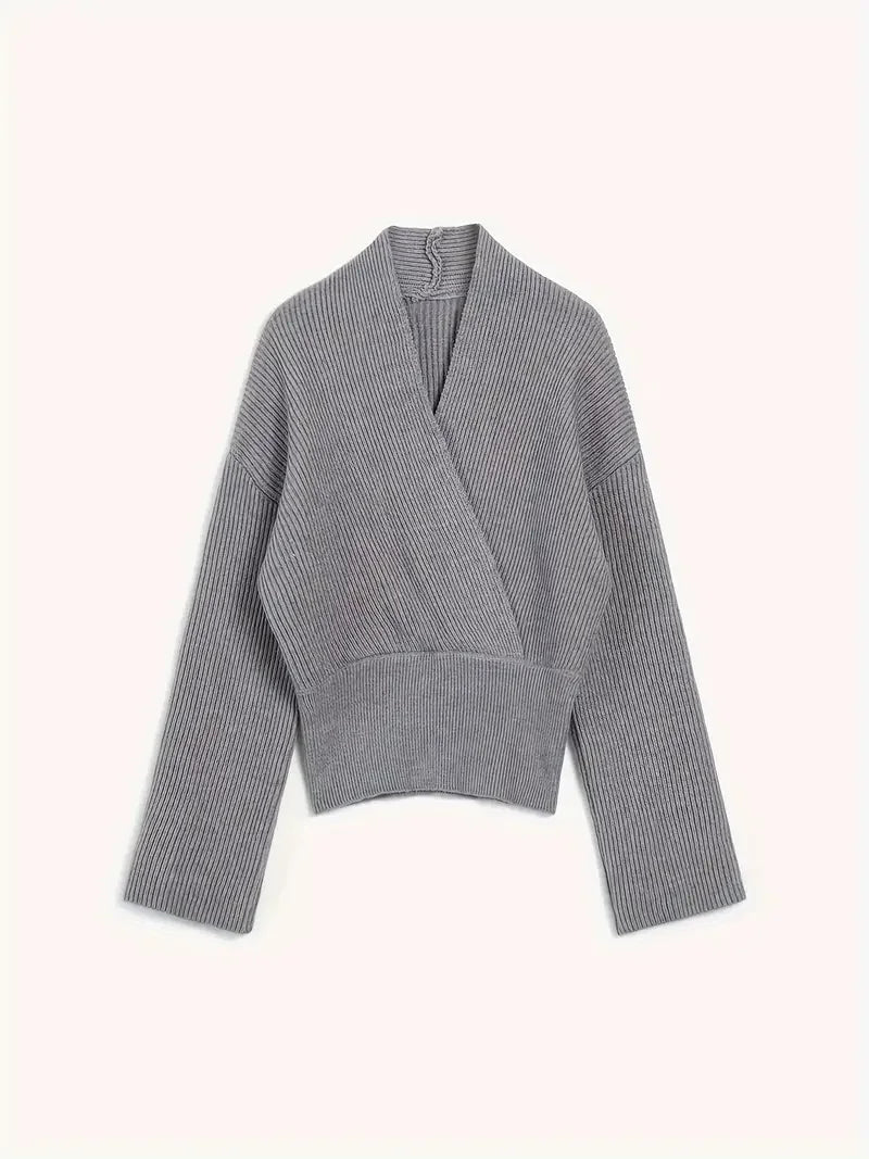 Retro Cross V-Neck Knitted Sweater - LA FEMME WANDERER