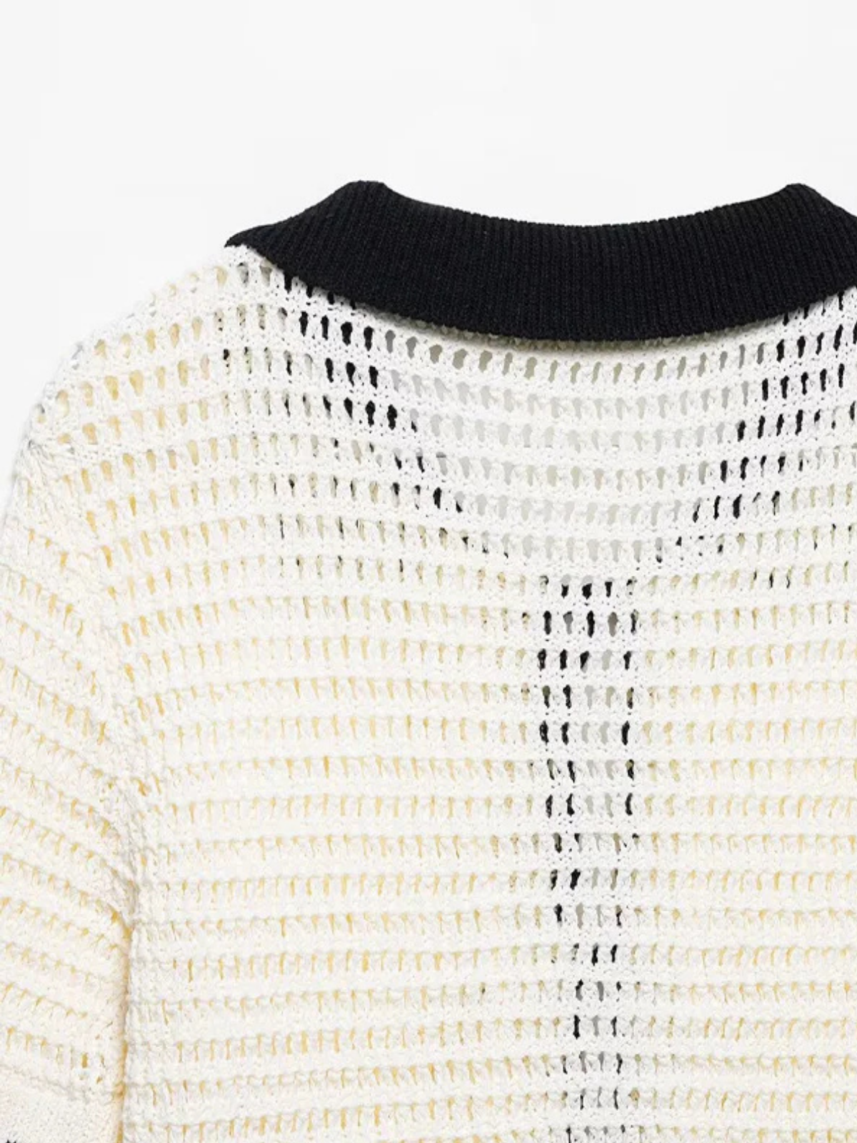 Beige Bow Lace Up Knit Sweater With Lapel Neck