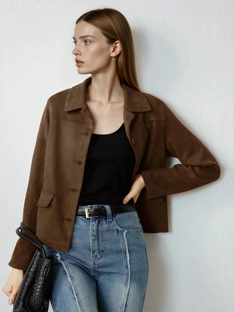 Blazer With Vintage Coin Design For Minimalist Officewear