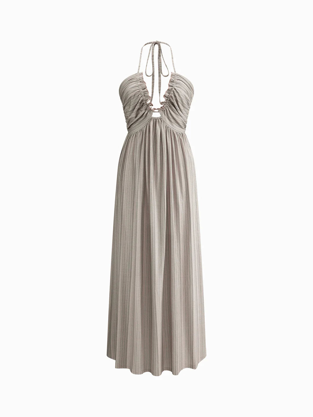 Backless U-Neck Halter Strap Long Dress - LA FEMME WANDERER