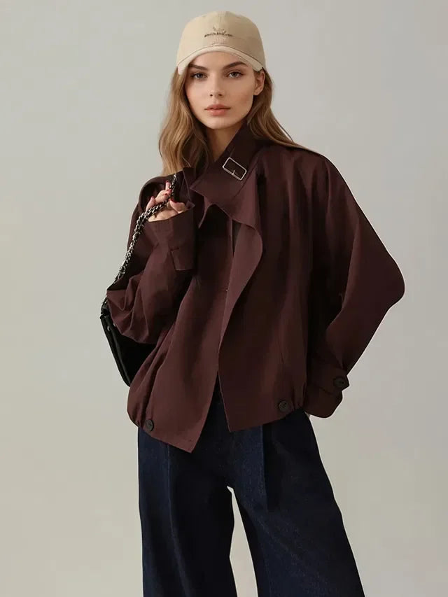 Łatwy w dopasowaniu luźny płaszcz typu trencz w stylu vintage