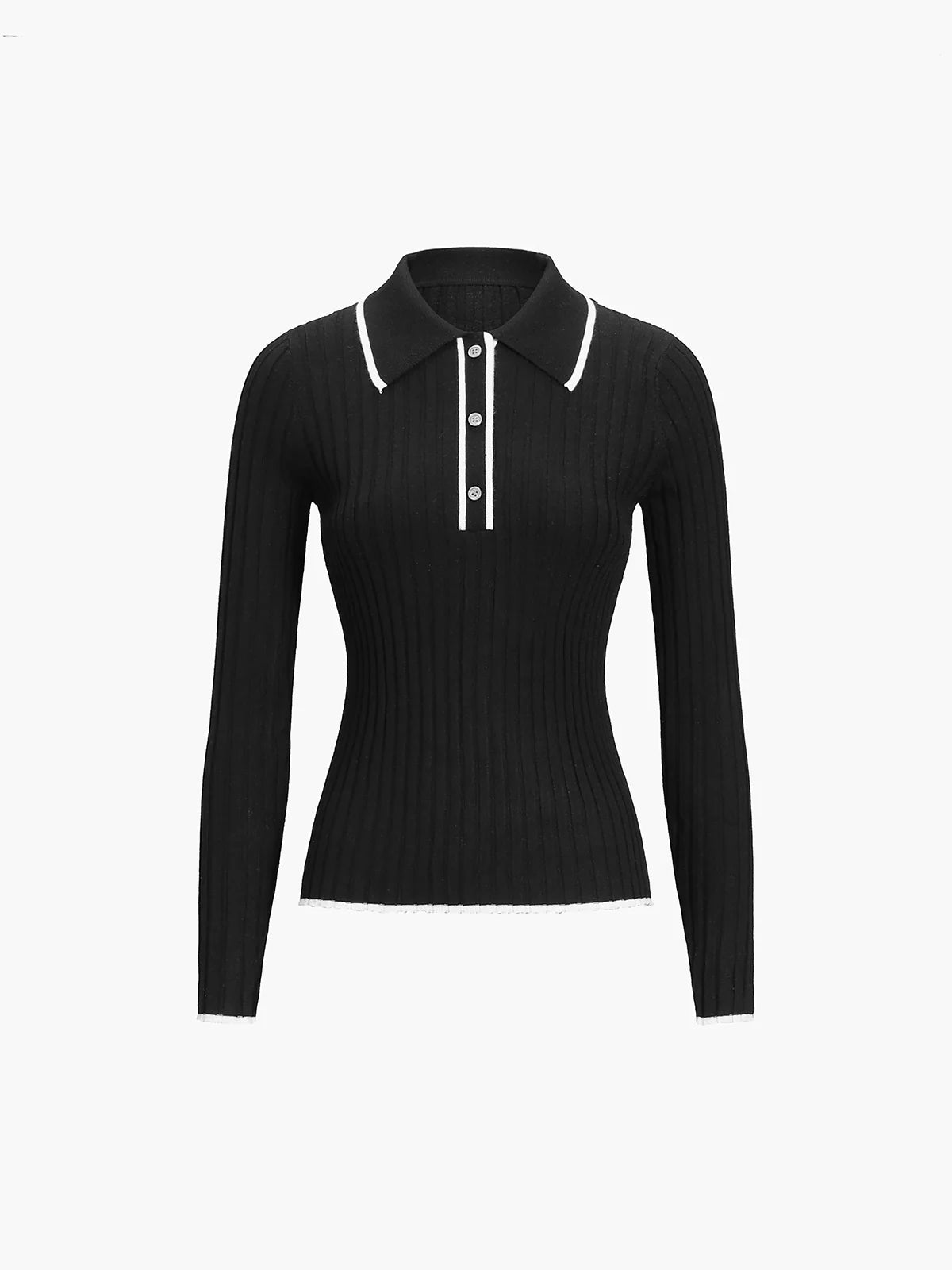 Oldmoney Aesthetics Polo Knit Top - LA FEMME WANDERER