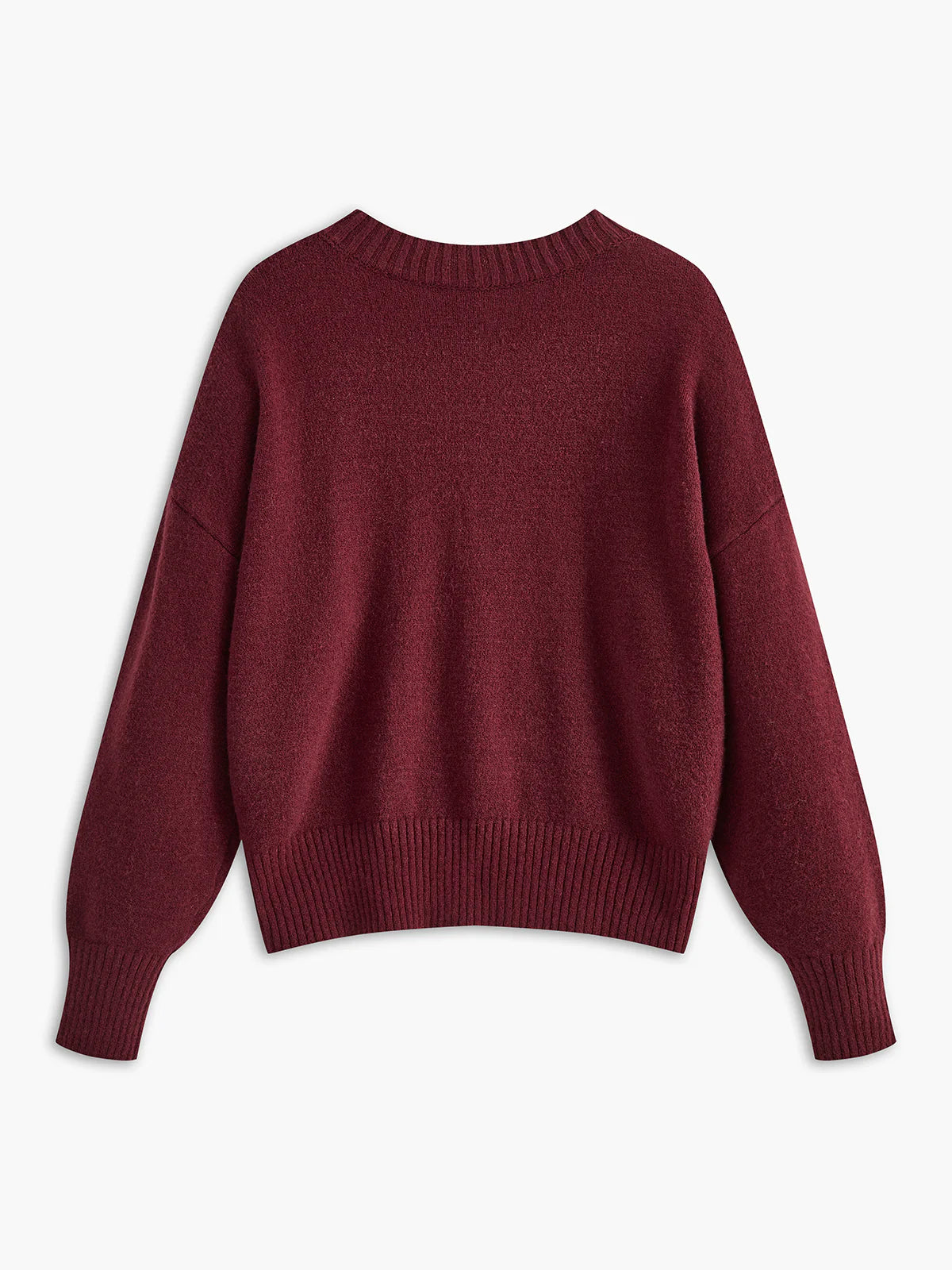 Plain Jersey Burgundy Sweater - LA FEMME WANDERER