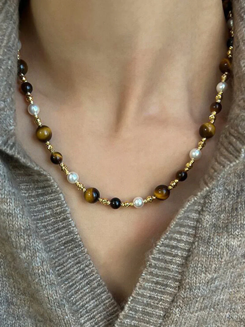 Earth-Tone Tiger Eye Choker