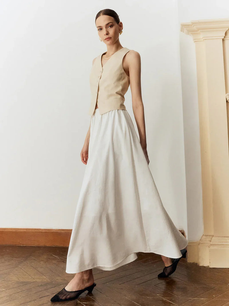 Spódnica plisowana Temperament Commuting w jednolitym kolorze