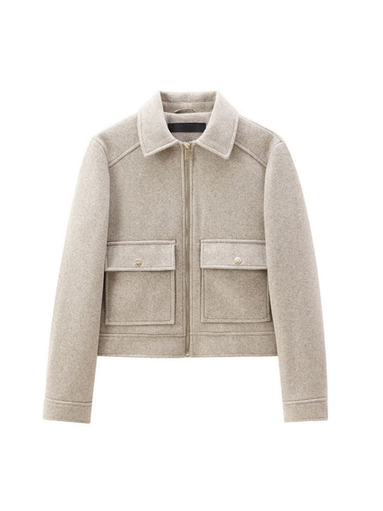 Kurtka tweedowa z zamkiem błyskawicznym