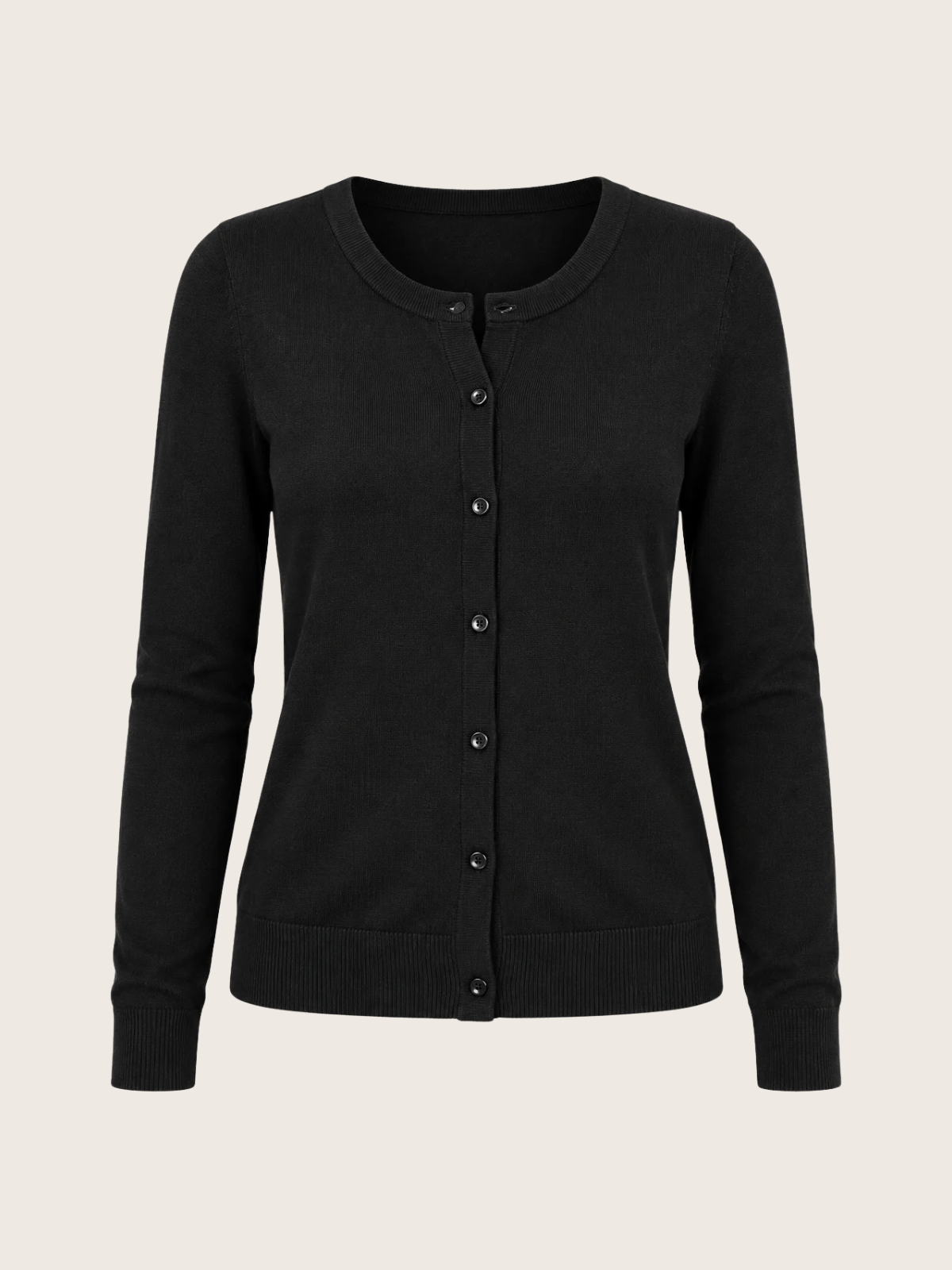 Classic Wool Button-Front Cardigan