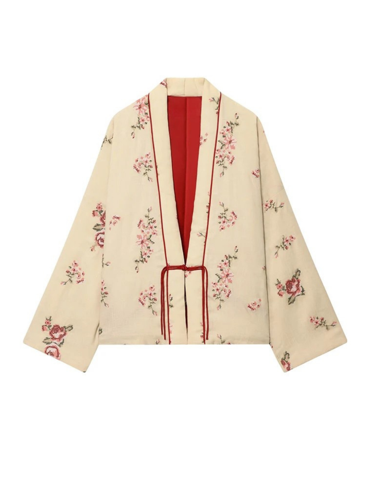 Petal Embroidery Kimono Jacket